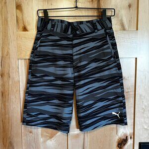 Puma Active Hybrid Shorts Quick Dry Swim Athletic Stretch Size 12 Gray Black